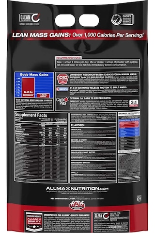 Allmax Quıckmass Rapid Lean Mass Gainer 4,54 Kg 70 Servings çikolata