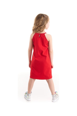 Denokids Unicorn Love Kız Elbise Kırmızı