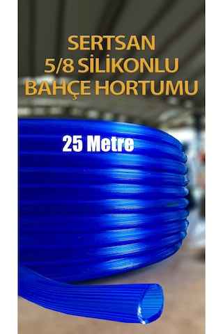 Silikonlu Bahçe Hortumu 5/8 Mavi Renk 25 Metre