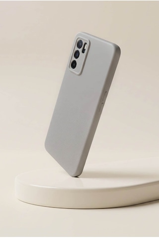 Oppo A16 4g Uyumlu Kamera Korumalı Silikon Telefon Kılıfı Darbe Emici İçi Kadife Tırtıklı Kaymaz Yüzeyli Yumuşak Kılıf-54270 Gri