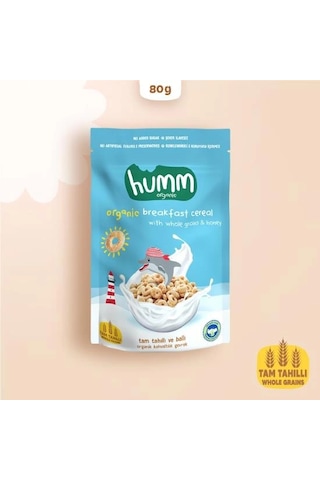 Mey İthalat Humm Organik Tam Tahıllı Ve Ballı Kahvaltılık Gevrek 80 Gr