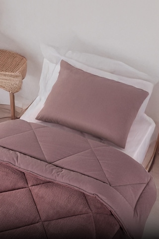 Lüks Wellsoft Çift Taraflı Yumuşak 4 Mevsim Konfor Yorgan Seti Yorgan Uyku Seti 155 X 215 Cm Pembe