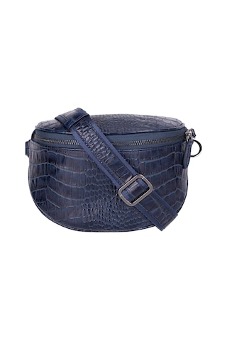 Blooming Bag Alora Scarlet Heat Croc Lacivert Deri Bel Çantası