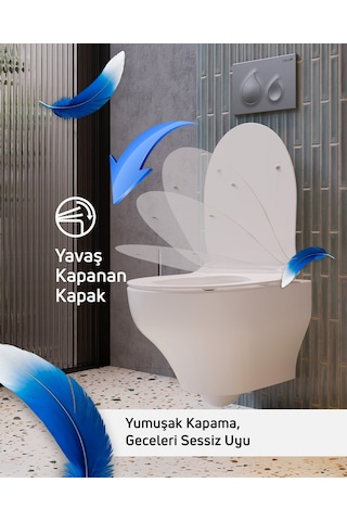 Creavit Ness Vortex Asma Klozet Ve Kapak Seti Beyaz