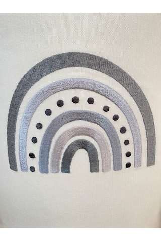 Hs Home Baby Gri Gökkuşağı Nakışlı Çamaşır & Oyuncak Sepet Seti