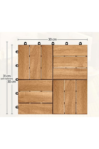 Koçtaş 30 x 30 Ahşap Yer Karosu - 4 Adet