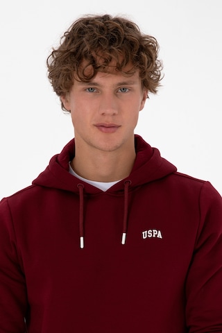 U.S. Polo Assn. Erkek Regular Fit Kapüşonlu Şardonlu Bordo Basic Sweatshirt 50315582-VR014
