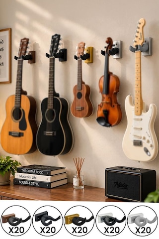 Lastvoice Eds-666-100x Kaliteli 100'lü Enstrüman Duvar Askısı Standı Aparatı Toptan Paket-2 Gitar, Ukulele, Keman, Bağlama Uyumlu