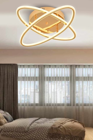 Star Gold 2li Kumandalı Ve Dimerli Beyaz, Sarı, Gün Işığı Ledli Plafonyer Avize Sb-ld-503 Krom