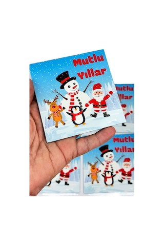 Yeni Yıl-yılbaşı Hediyesi Magnet 1 Adet -9x9 Cm Buzdolabı Magneti