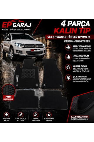 Volkswagen Tiguan Uyumlu Halı Paspas 4 Parça Kalın Tip Ep Garaj