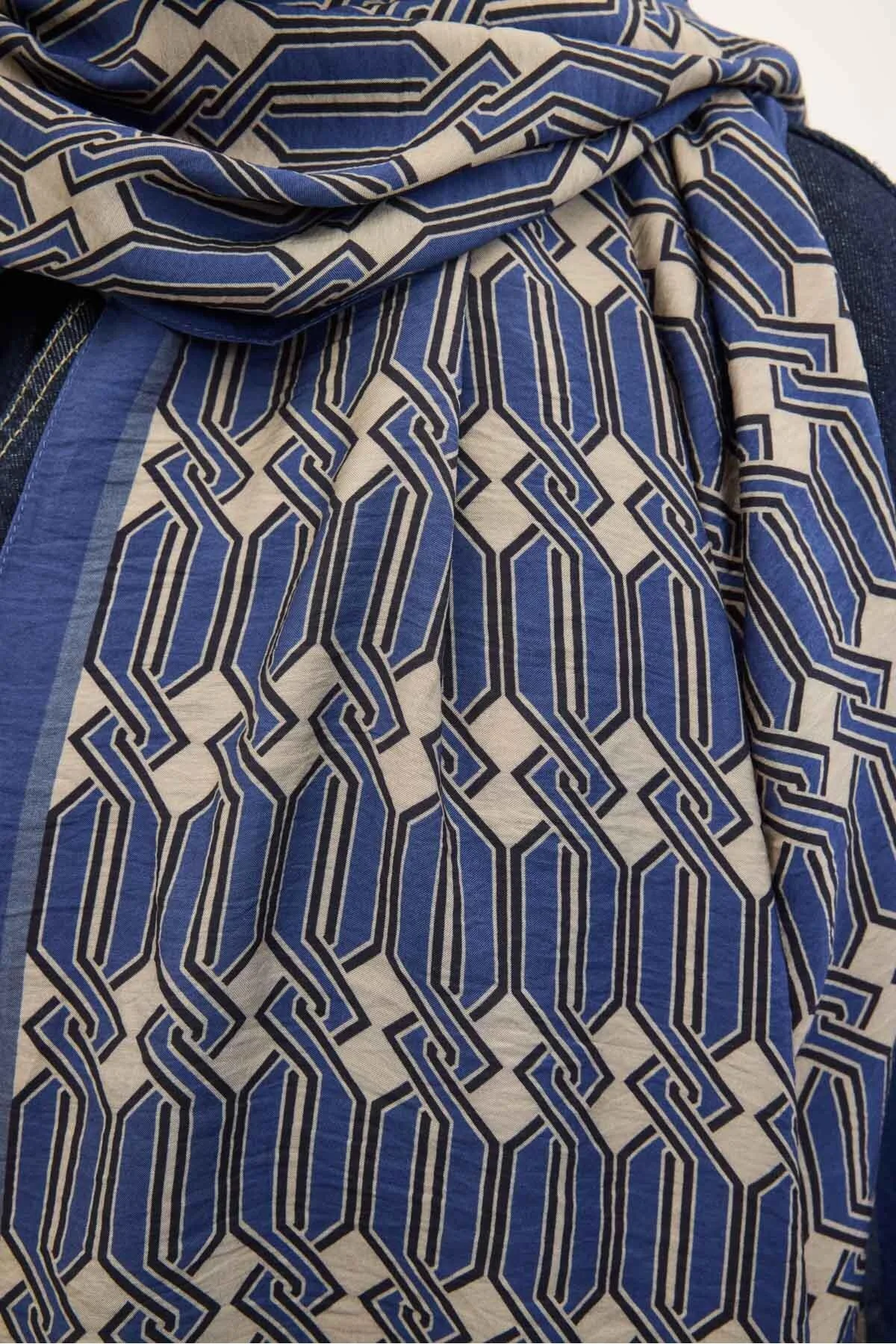 Silk Home Mayda Şal 81022-03 mavi