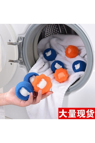 Youmex Evde Kullanıma Uygun Saç Ve Toka Çıkarıcı, Giysi Koruyucu Yumuşak Sponge Çamaşır Makinesi Topları, 3 Adet Set Mavi