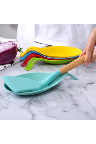 Aubyhe Kahverengi Silikon Kaşık Tutucu 20cm - Isıya Dayanıklı, Temizliği Kolay, Mutfak Düzenleyici Alet