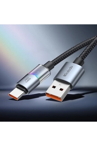 Mcdodo Ca-8180 Usb Typec 6a 7 Renkli Led Işıklı Şarj Data Kablosu