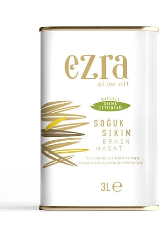 Ezra Olive Oil Naturel Sızma Soğuk Sıkım Erken 2025-2026 Hasat Zeytinyağı 3 L