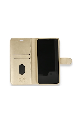 Oppo A5 2020 Kilif Cüzdanli Standli Miknatisli Kapak 446132014 - Renk / Gold Renk / Gold