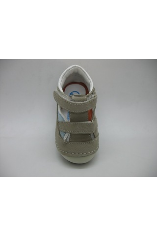 Angelokids Perlina 01102 Doğal Deri Ortopedik Ilk Adım Ayakkabısı 18-21 (422287985) Beyaz - Gri