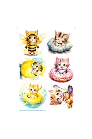 Ju Style Tekrar Kullanılabilir Vinil Kedili Çıkartmalar 208195949