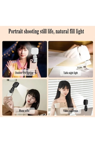 Selfie Işığı Şarjlı Çok Fonksiyonlu Mini Led Işık 3 Modlu Renk Ayarlı Telefon Tripod Uyumlu