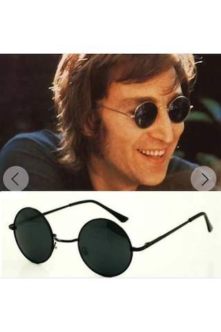 John Lennon Güneş Gözlüğü Yuvarlak Siyah Camlı
