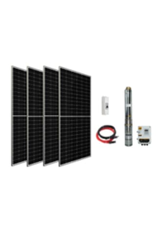 110 V Volt 1.6 HP 1.3 kW 1300 W Watt Dc Kademeli Dalgıç Solar Pompa 1820 Watt Güneş Paneli Solar Sulama Paket Sistem