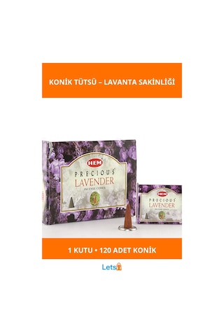 Precious Lavender Aromalı Rahatlatıcı Konik Tütsü 1 Kutu 12 Paket