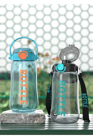 Tuomeng Büyük Kapasiteli Açık Su Bardağı Taşınabilir Yaz Anti-sonbahar Yüksek Sıcaklık Dayanımı Iyi Görünümlü Plastik Bardak 1.9l Mavi