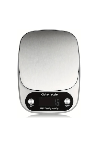 Trendooze Gaojunshop01 5000g Pil Led Mutfak Terazisi - Gümüş Gri Gri