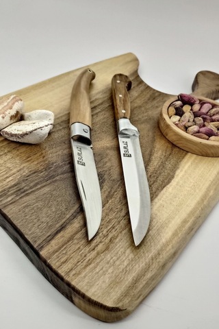 Sürmene El Yapımı Mutfak Kamp Bıçak Seti 2'li Ahşap