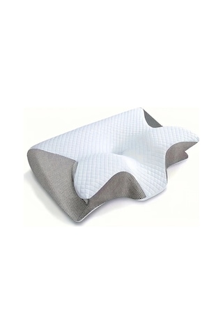 Maxaccess Gri Konforlu Hafıza Köpük Boyun Yastığı Yandan Ve Sırtüstü Yatanlar İçin Destek