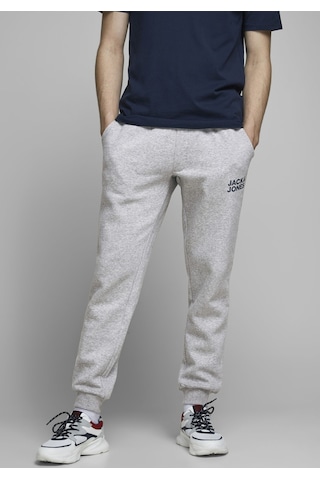 Jack & Jones Paçası Lastikli Eşofman Altı 12178421 Light Grey Melange Açık Gri - Turuncu