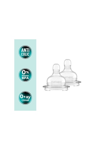 Mamajoo Anti-kolik Biberon Emzikleri 12ay+, Yoğun Akışlı, 2li Paket