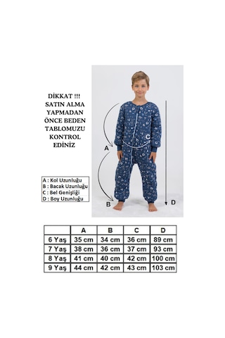 Erkek Çocuk Kalın Elyaf Dolgulu Premium Kalite 2.5 Tog Desenli Uyku Tulumu-koyu Lacivert Koyu Lacivert