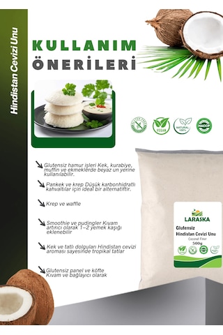 Glutensiz Hindistan Cevizi Unu 500g- Coconut Flour