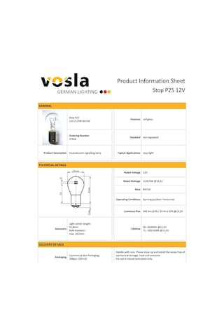 Vosla 12v 1016 Ampul 21/5w Ba15d P21/5w Vs37918 10 Lu