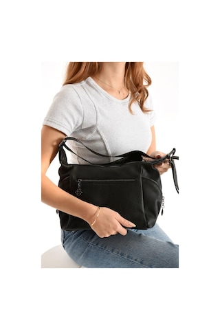 Kadın Postacı Çanta Çapraz Askılı Suni Deri Omuz Çantası 32 22 Cm Mega Günlük Omuz Çantası Siyah