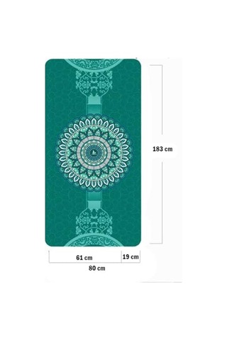 Tr Yoga Matı Ve Pilates Minderi 6mm Yeşil Kilim Desenli Diğer