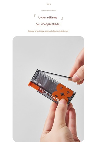 Taşınabilir Diş İpi Kutusu Otomatik Olarak Açılır - Pembe