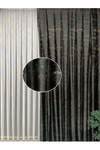 Polyester Fon Perde Co33 Özel Model Kahverengi