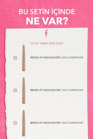 Flormar Brow Up Asansörlü Kalem Aydınlatıcı Seti 010 Champagne