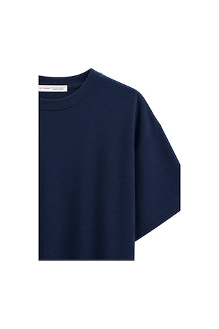 Mixray 2101 Kadın Bisiklet Yaka Soft Oversize Basic Modal T-shirt Lacivert
