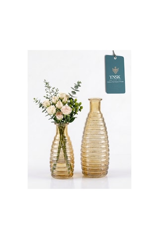 Chacha Home Luxury Elara 2 'li Minimalist İthal Dekor Cam Vazo Bal