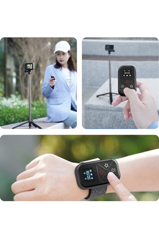 Ranyeek Telesın Gp-rmt-t10 Spor Kamera Bluetooth Kumandası, 80m Kumanda Mesafesi, Fotoğraf/video, Gopro 10/9/8/max Uyumlu, 10 Saat Kullanim Süresi, Su Geçirmez, Led Ekranlı Siyah