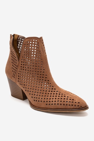 Luvishoes Orvıa Taba Süet Kalın Topuklu Kadın Yazlık Bot