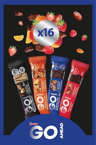 Ülker Go Ahead Karma Paket Protein & Meyve Bar, 16 Adet
