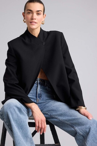 Defacto Oversıze Hakim Yaka Blazer Ceket H1118ax26smbk81 Siyah-bk81
