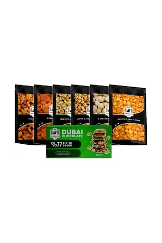 One Chocolate Karışık Kuruyemiş 6'lı + Dubai Çikolatası Seti 100 G One Chocolate Karışık Kuruyemiş 6'lı + Dubai Çikolatası Seti 100 G