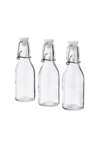 Cam Küçük Şişe Seti, 3 Adet, 15 Cl Yükseklik: 15 Cm