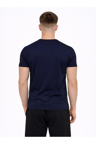 Axxel Erkek Lacivert Pamuk Likralı Süprem Kısa Kollu-t-shirt-d230